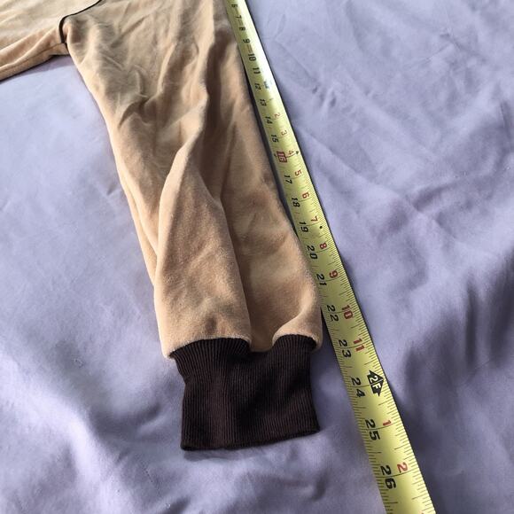 Vintage 1970s Velour Top Kids Size Medium Cream V Neck Long Sleeve Shirt Retro - Picture 7 of 9